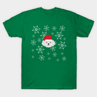 Christmas Dog with Snowflakes T-Shirt